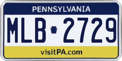 PA license plate MLB2729