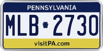 PA license plate MLB2730