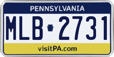 PA license plate MLB2731