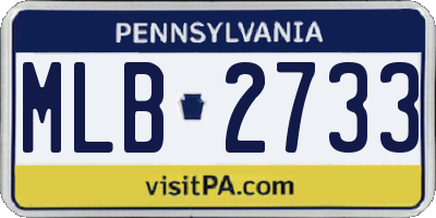 PA license plate MLB2733