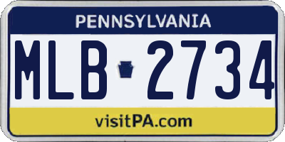 PA license plate MLB2734