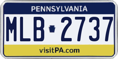 PA license plate MLB2737