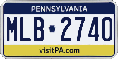 PA license plate MLB2740