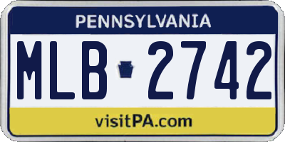 PA license plate MLB2742