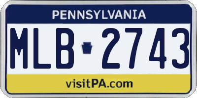 PA license plate MLB2743