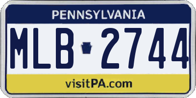 PA license plate MLB2744