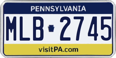PA license plate MLB2745