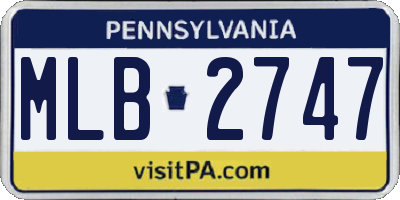 PA license plate MLB2747