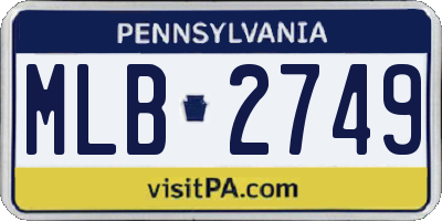 PA license plate MLB2749