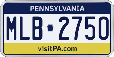 PA license plate MLB2750