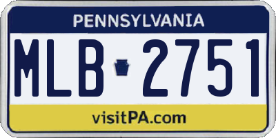 PA license plate MLB2751