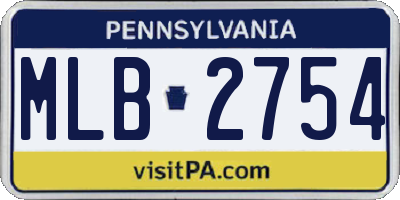 PA license plate MLB2754