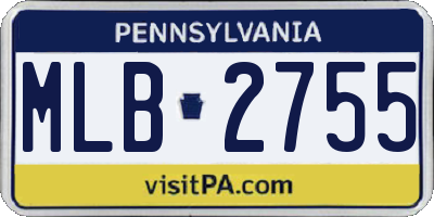 PA license plate MLB2755