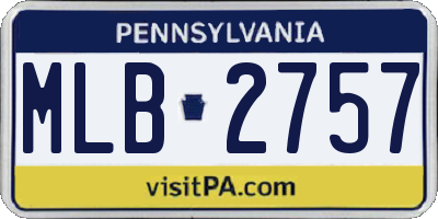 PA license plate MLB2757