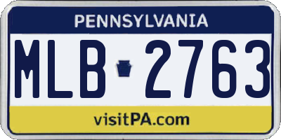 PA license plate MLB2763