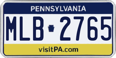 PA license plate MLB2765