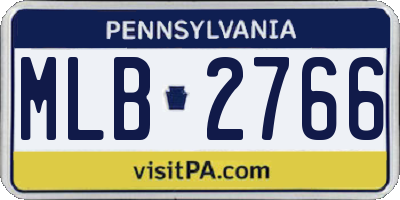 PA license plate MLB2766
