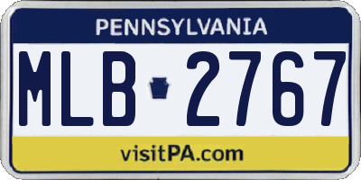 PA license plate MLB2767
