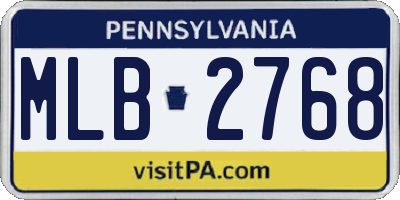 PA license plate MLB2768