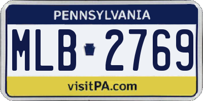 PA license plate MLB2769
