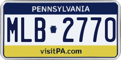 PA license plate MLB2770