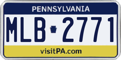 PA license plate MLB2771