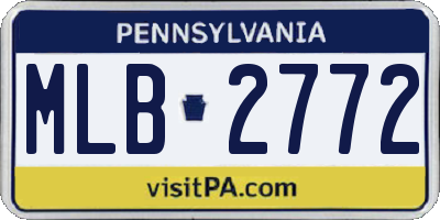PA license plate MLB2772