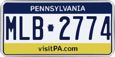 PA license plate MLB2774