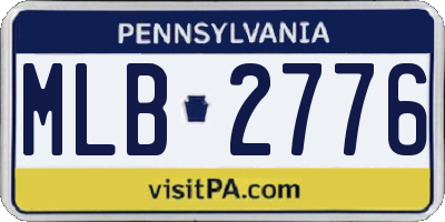 PA license plate MLB2776