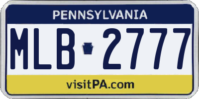PA license plate MLB2777
