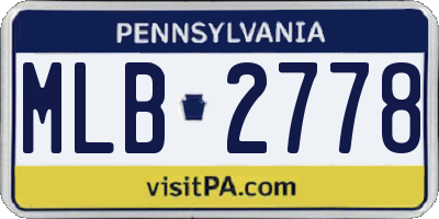 PA license plate MLB2778