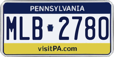 PA license plate MLB2780