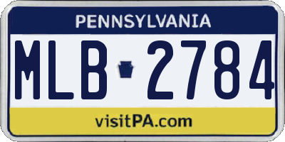PA license plate MLB2784