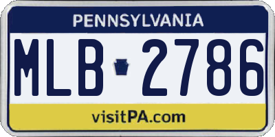 PA license plate MLB2786