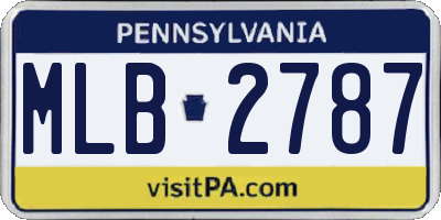PA license plate MLB2787