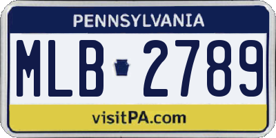 PA license plate MLB2789