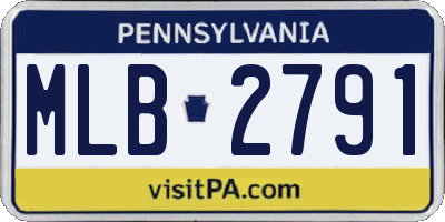 PA license plate MLB2791