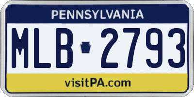 PA license plate MLB2793