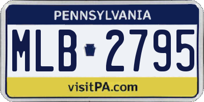PA license plate MLB2795