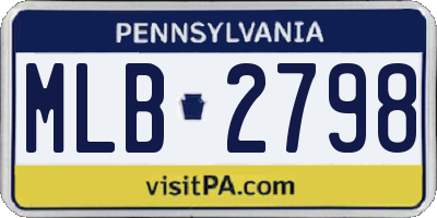 PA license plate MLB2798