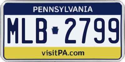PA license plate MLB2799