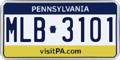 PA license plate MLB3101