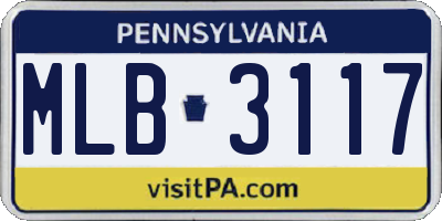 PA license plate MLB3117