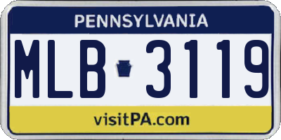 PA license plate MLB3119