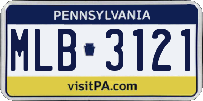 PA license plate MLB3121