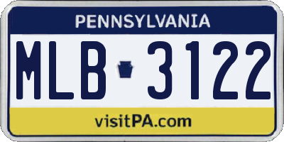 PA license plate MLB3122