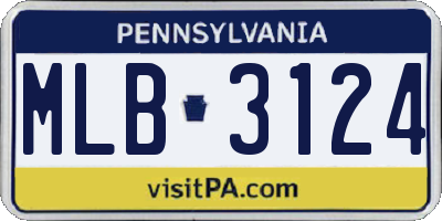 PA license plate MLB3124