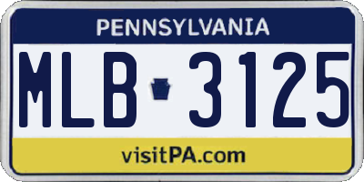 PA license plate MLB3125