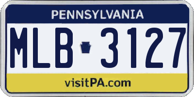 PA license plate MLB3127