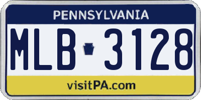 PA license plate MLB3128